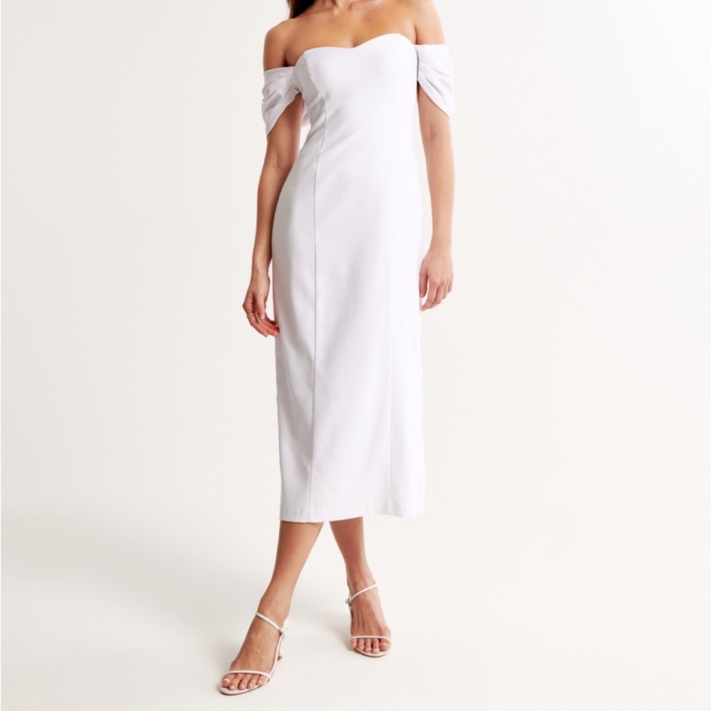 A&F Clean Off The Shoulder Midi Dress